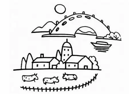 山水风景简笔画图片大全,图片,简笔画-学笔画