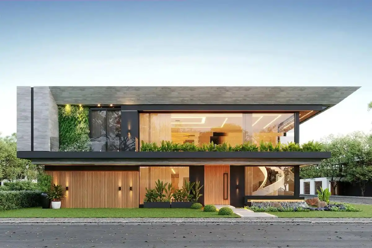 农村自建房二层现代风别墅设计案例.农村别墅/自建房/现代别墅 - 抖音