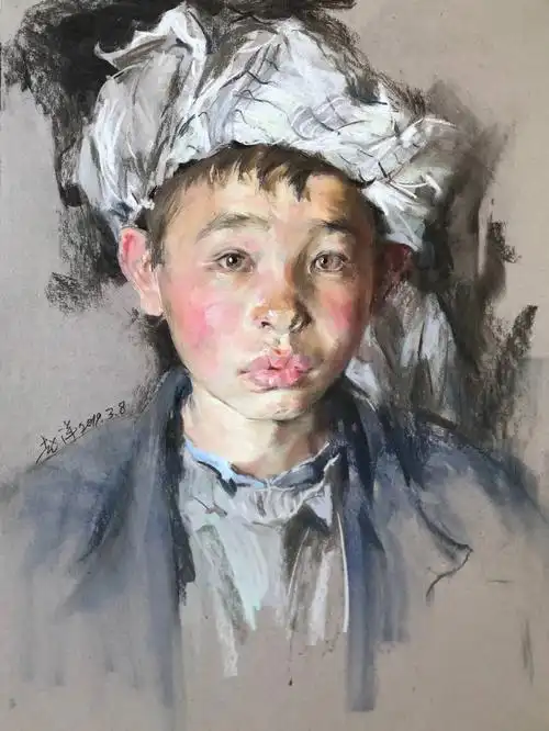 小孩半身像色彩步骤详解示范