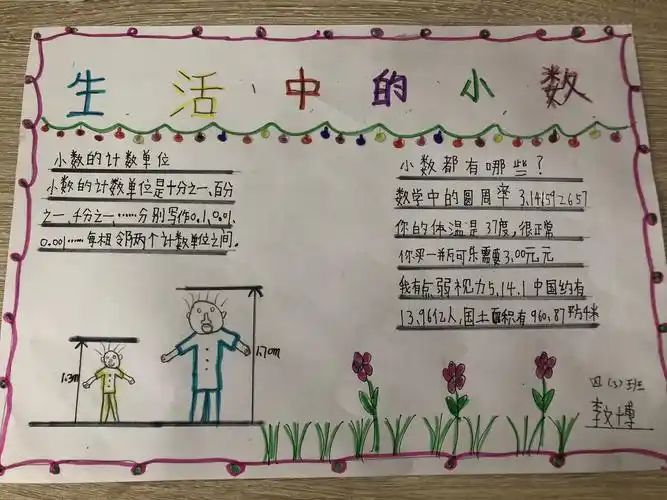 海港区杜庄学区高庄小学四年级数学创新作业—生活中的小数 - 美篇