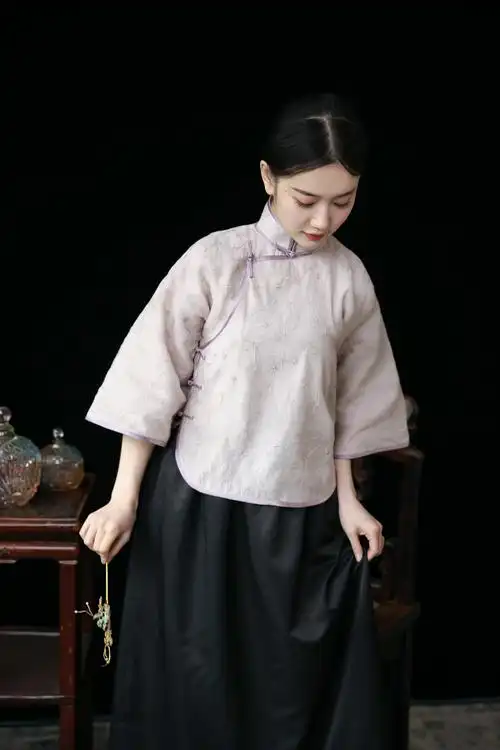 民国倒大袖旗袍