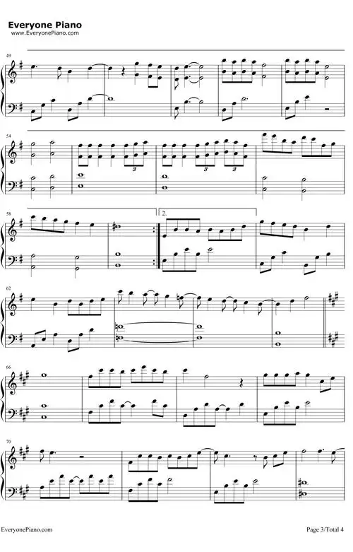 凉凉钢琴谱_张碧晨/杨宗纬_电视剧《三生三世十里桃花》