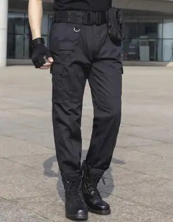 保安裤子男夏季作训裤黑色多口袋耐磨劳保工作裤男秋冬保安制服裤