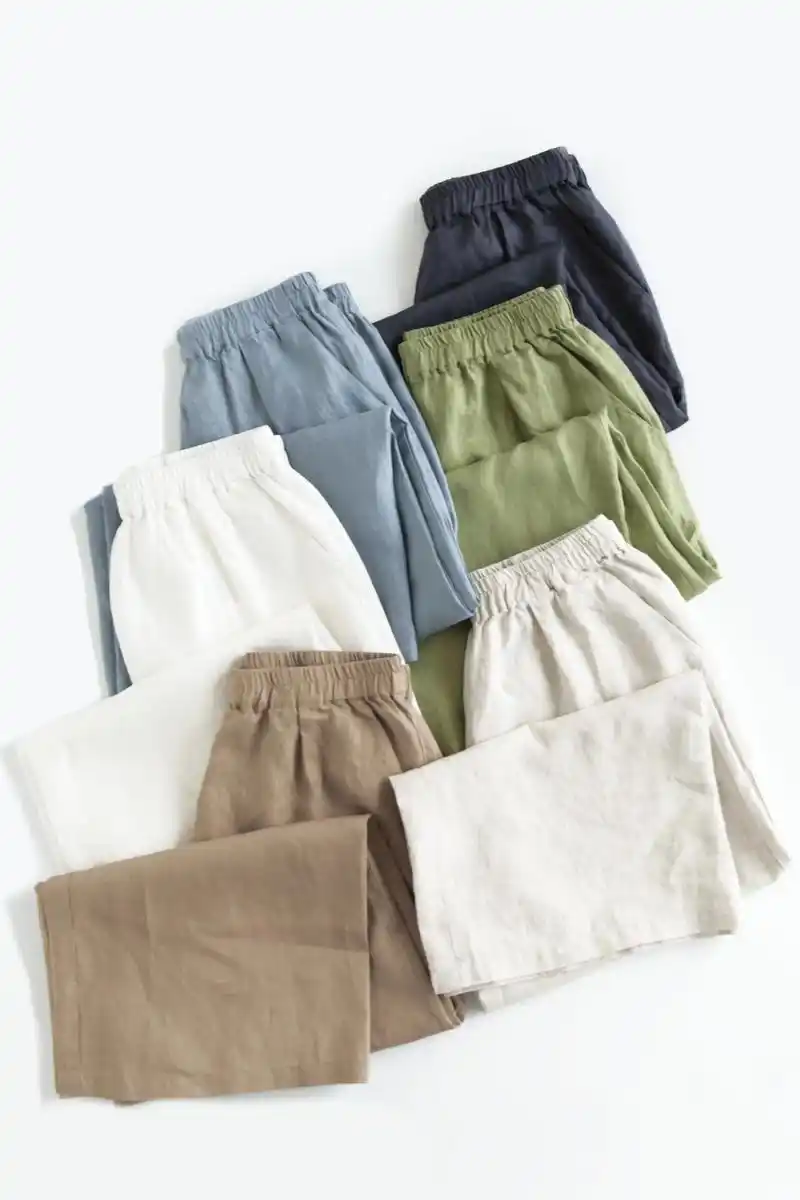 亚麻阔腿裤森系宽松九分女裤夏日系文艺休闲.30 或将近30的 - 抖音