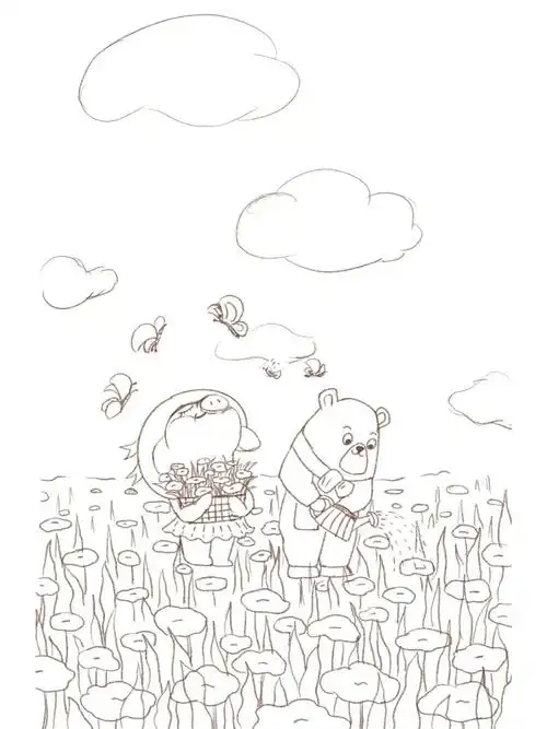 花海插画步骤图