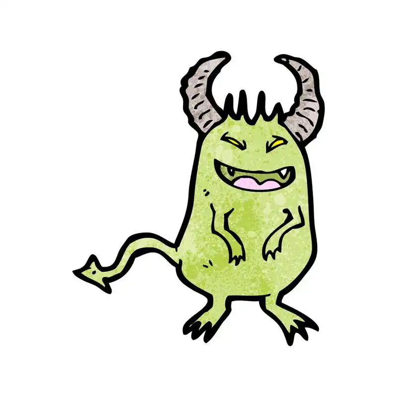 调皮的小魔鬼,矢量,在白色背景上的卡通,连同调皮的小恶魔