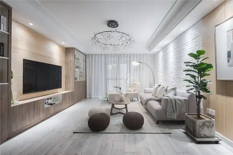 寮步凫山北欧风格120平米三室两厅装修案例