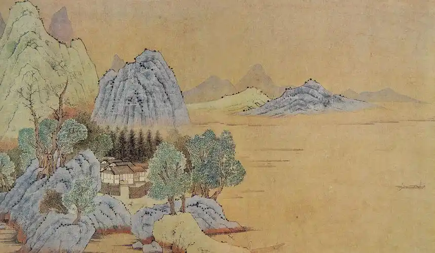 元 钱选 山居图 局部之一