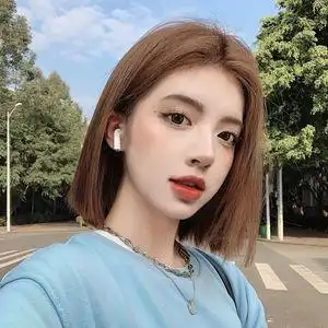 中分假发女短发圆脸图片