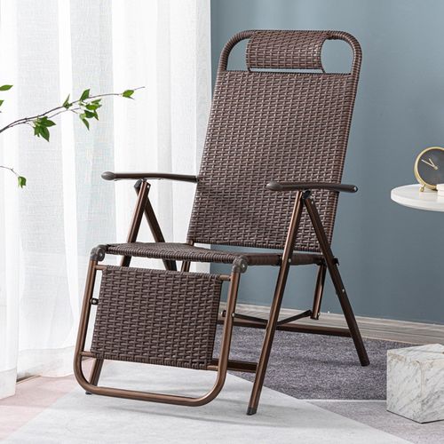 椅编藤椅子腾躺椅睡椅办公室睡觉椅子 (纯手工编藤) 三折直角藤躺椅