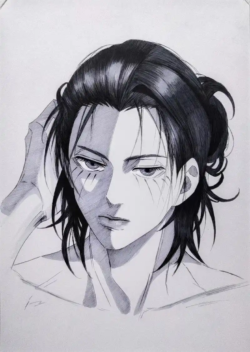 今天教大家画个艾伦. 工具:普通铅笔 - 抖音