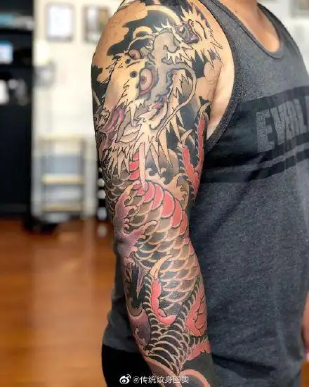 九款传统男士花臂写实纹身图案3