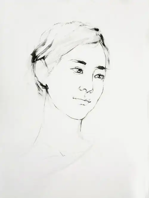 女青年人物肖像步骤图