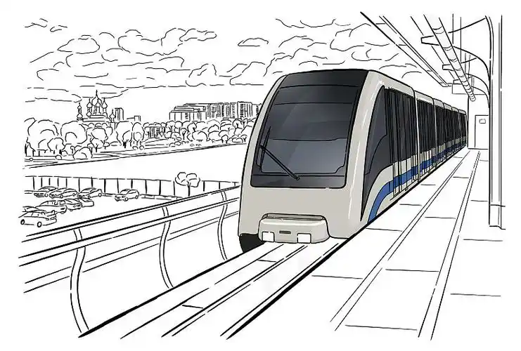 手绘莫斯科轻轨地铁站