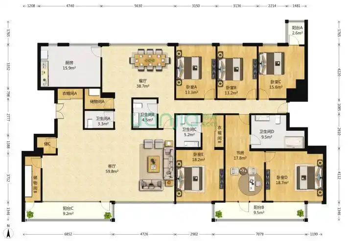 8㎡-北京阳光上东户型图