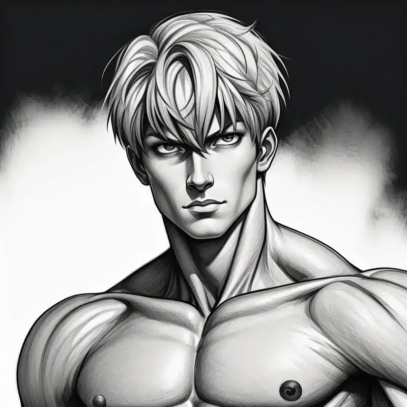 黑白素描头像,肌肉男谁不爱99 哇噻,这也太帅了吧,肌肉线条感好绝啊