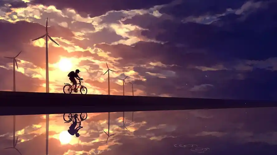 二次元星空城市人物横屏超清风景壁纸(内附500p风景壁纸图包)