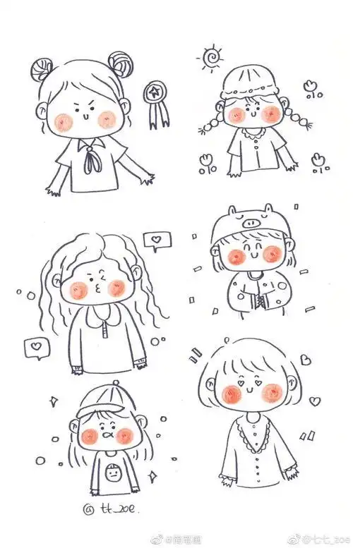 我爱画画网美甲简笔画 总有一款能燃起你的少女心一组可爱的简笔画