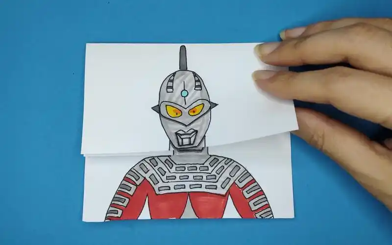 一张手绘画出赛文奥特曼3次升级变脸,越来越厉害来回变换好有趣_哔哩