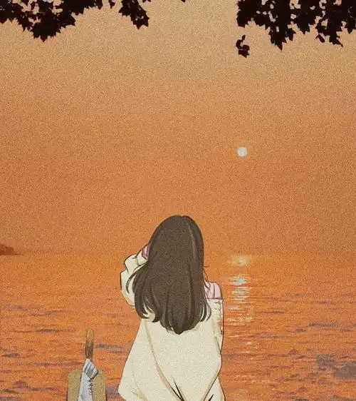落日黄昏头像女