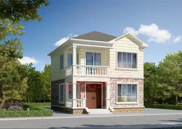 8×8.8米二层别墅,小户型中的完美设计,主体不到十五万