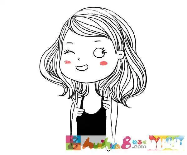 幼儿园小女孩头像简笔画