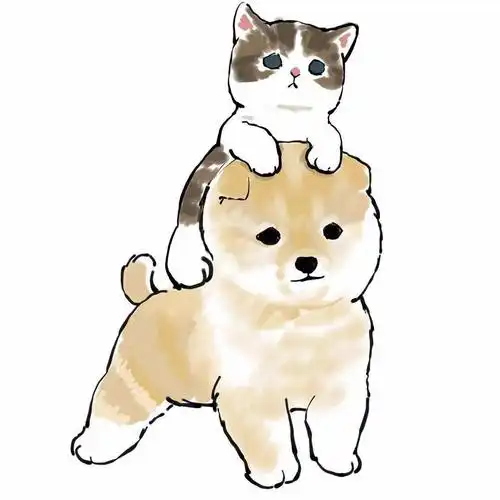 呆萌可爱的猫咪小插画