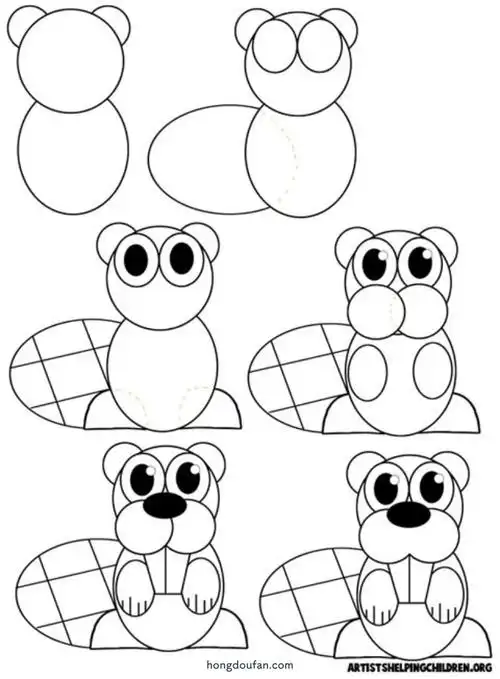 二年级简笔画,假期,假期生活,儿童画,儿童简笔画,分步简笔画,卡通