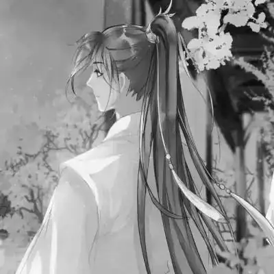 漫画古风男生头像黑白高清图片