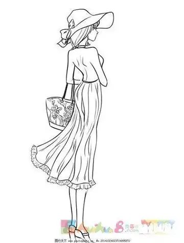 简笔画手绘少女女孩女人时尚美女女性头像卡通女生简笔美女轮廓简笔画