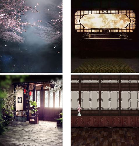 快手网红主播直播背景古装背景拍照摄影背景全家福古风背景 抖音直播