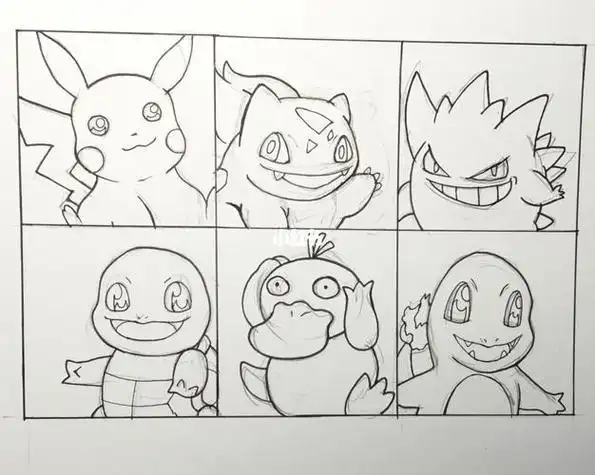 精灵快和宝宝一起学一学画一画吧神奇宝贝口袋妖怪简笔画图片24张第20