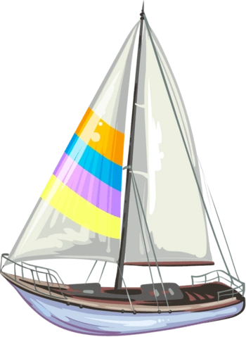 卡通帆船png元素图片素材-佳库网