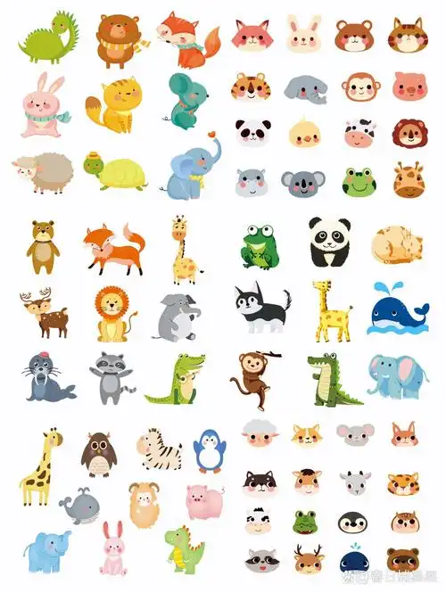 卡通小动物可爱动物插画素材