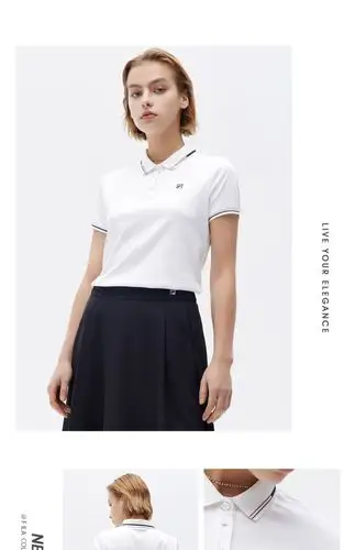 fila斐乐官方女子短袖polo衫2021年夏季翻领轻商务时尚女子短袖t恤