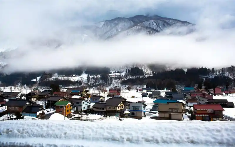 日本旅游的地方,白川乡,冬季美丽,雪,房子,村 壁纸 - 1920x1200
