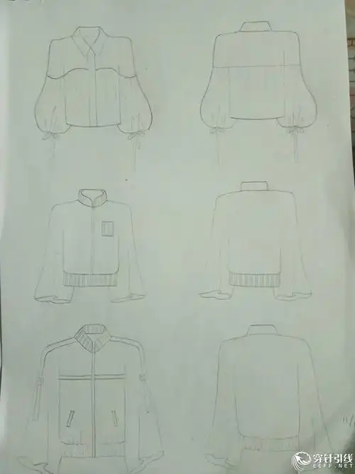 外套款式图  时装款式图  服装款式图手绘  服装款式图正反面图片