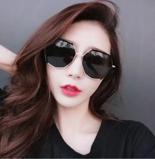 2021新款女士时尚偏光太阳镜新潮渐变偏光眼镜大框墨镜女批发户外