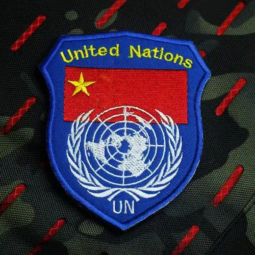维和臂章刺绣魔术贴章联合国国旗徽章定制补丁贴章