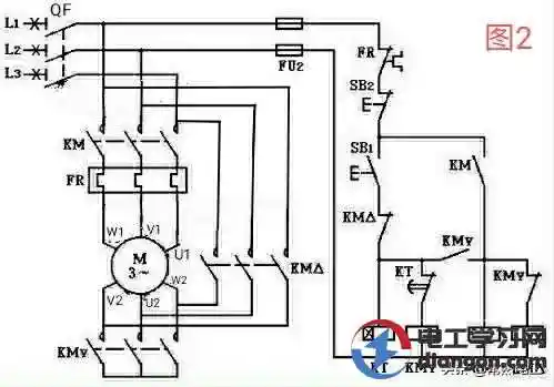 星三角电机接线图实物图