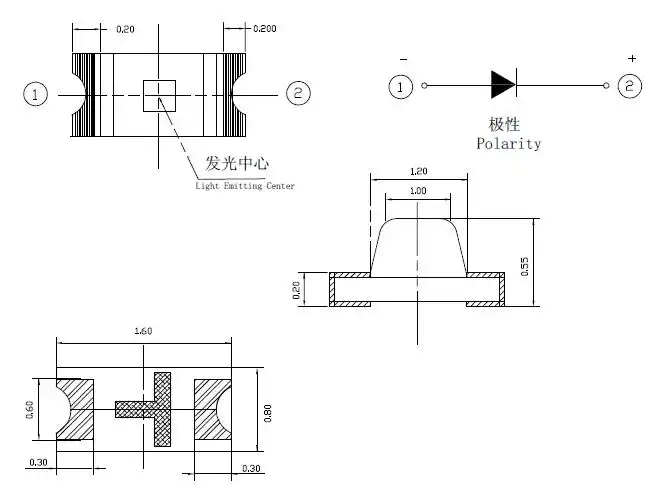 判断led贴片正负极
