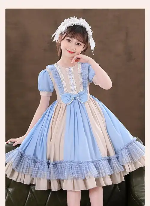 洛丽塔儿童裙子女童连衣裙夏季洋气可爱甜美中大童lolita公主风裙子小