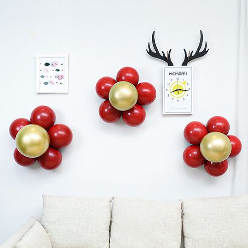 九喜五瓣花气球装饰场景布置加厚气球背景墙装饰节日布置结婚布置