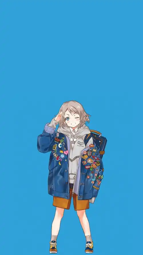 简约背景动漫少女手机壁纸