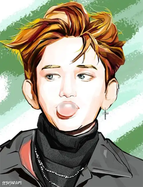 黄旭熙帅气手绘头像图片