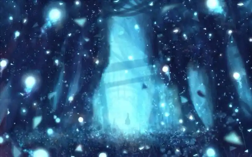 二次元插画壁纸梦幻冷色调蓝