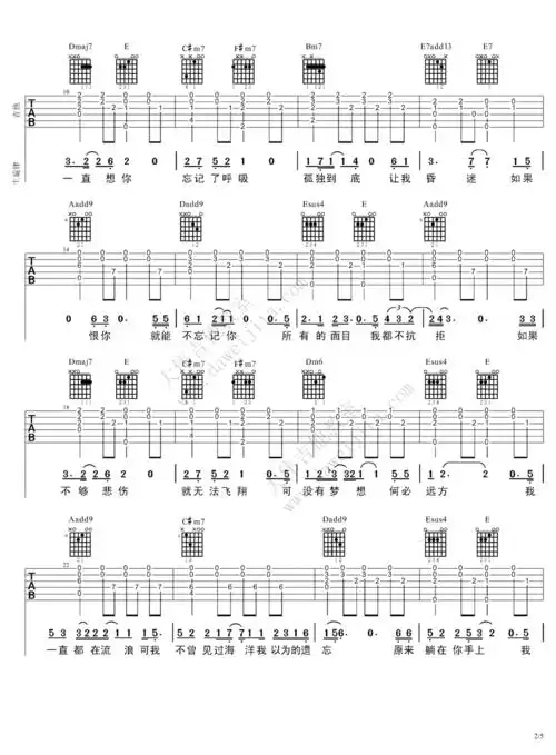 《林宥嘉 残酷月光吉他谱》吉他谱