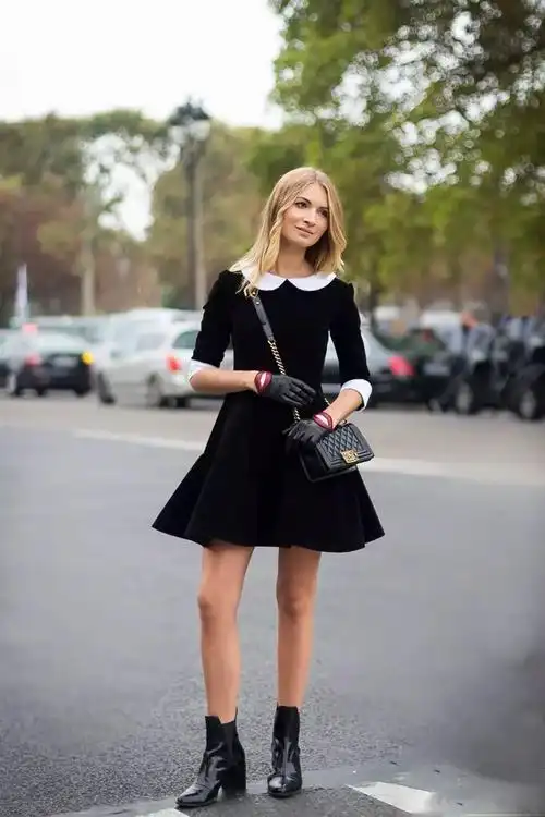 短靴 裙子,谁穿都时尚靓丽!