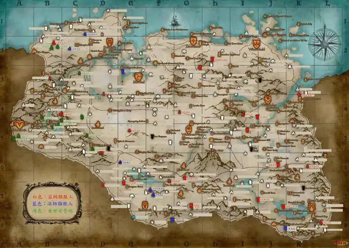《上古卷轴5:天际》大地图敌人分布