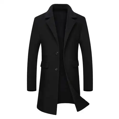 秋冬男士中长款羊毛呢大衣英伦修身呢子外套男双面呢羊绒大衣青年